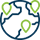 Globe with location pins